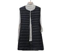 Clementie Gilet léger pour Femme,Gilet Femme Chaud Doudoune sans Manche Veste Longue Hiver Manteau Parka Blouson avec Poches (XXL,Noir)