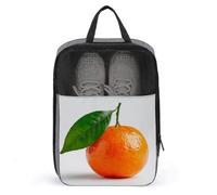 Clementine avec une feuille verte Sac à chaussures pour voyage usage quotidien Sac de rangement anti-poussière Pochette de rangement pour chaussures de golf