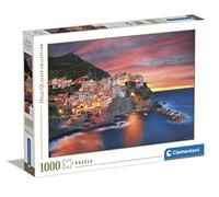 Clementoni Puzzle Manarola 1000 pièces Paysage Ville Multicolore – pour adultes, fabriqué en Italie