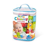 Clementoni - 14889 - Soft Clemmy Touch and Play - Sac à Briques de Constructions Souples - Pour Bébés et Jeunes Enfants de 6 mois à 36 mois - 24 pièces - Premier Âge