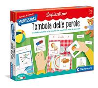 Clementoni - 16268 - Montessori - Tombola des Mots - Fabriqué en Italie, Jeu Montessori 3 Ans, Jeu éducatif méthode montessorien (Version Italienne)