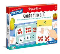 Clementoni - 16269 - Montessori - Compte jusqu'à 10 - Fabriqué en Italie, Jeu Montessori 3 Ans, Jeu éducatif méthode montessorien (Version Italienne)
