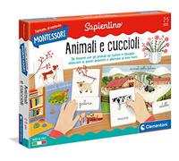 Clementoni - 16271 - Montessori - Les Animaux et Leurs Chiots - Made in Italy, Jeu Montessori 2 Ans, Jeu éducatif méthode montessorienne (Version en Français)