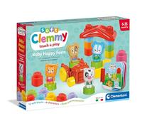 Clementoni - 17884 - Soft Clemmy - Baby Happy Farm - Set de Construction de Petite enfance, Briques Douces Clemmy, Blocs Enfants 6 Mois, Jeu sensoriel, Lavable, fabriqué en Italie