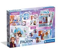 Clementoni - 18110 - Super Edukit 7 en 1 - Disney La Reine des Neiges (3 Puzzles De 30, 48 Et 60 Pièces, 6 Cubes, Un Mémo, Un Domino Et 12 Cartes Quiz) - Jeu Éducatif 3 Ans - Fabriqué en Italie