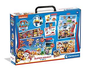 Clementoni - 18112 - Super Edukit 7 en 1 - Patâ€™ Patrouille (3 Puzzles De 30, 48 Et 60 Pièces, 6 Cubes, Un Mémo, Un Domino Et 12 Cartes Quiz) - Jeu Ã‰ducatif 3 Ans - Fabriqué en Italie