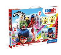 Clementoni - 18289 - Edukit 4 en 1 - Miraculous (Puzzles De 30 Et 48 Pièces, 6 Cubes Et Un Mémo) - Jeu De Cartes Enfants, Jeu Éducatif 4 Ans, Jeu De Paires et Puzzle Enfants - Fabriqué en Italie