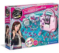Clementoni - 18598 - Crazy Chic - Fashion & Jewellery, Sac a Main Enfant Fille - Coffret de Bijoux pour Filles, kit de Loisir créatif 7 Ans, Bracelet Enfant Fille, crée Bracelet