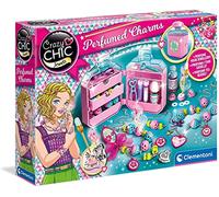 Clementoni - 18600 - Crazy Chic - Perfumed Charms, Set pour Fabrication de Bijoux, Collier - Coffret de Bijoux pour Filles, créer Charms, Loisir créatif Fille 8 Ans - fabriqué en Italie