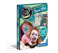 Clementoni - 18605 - Crazy Chic - Face Art, Peinture pour Visage et Corps Non-Toxique, Lavable - Maquillage Enfant Paillette, Maquillage Artistique Carnaval, Cosplay, Halloween - Loisir créatif 6 Ans