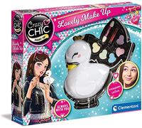 Clementoni - 18643 - Crazy Chic Make Up - Lovely Make Up - Palette de Maquillage Cygne pour Enfants - avec Divers Produits et Ustensiles Cosmétiques - Fard, Rouge à Lèvres, Etc.
