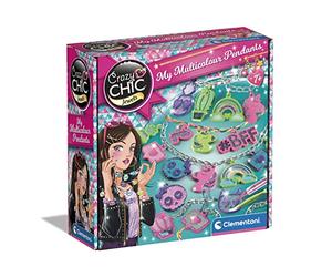 Clementoni - 18757 - Crazy Chic - My multicolour charms - Coffret De Bijoux Pour Filles, Loisir Créatif 7 Ans, Breloques Création Bijoux, Fabriqué en Italie