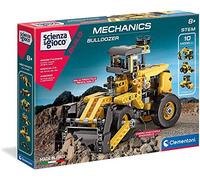 Clementoni - 19139 - Laboratoire de mécanique - Buldozzer - Made in Italy - Ensemble de Construction pour Enfants 8 Ans - Jeu Scientifique, Italien, Multicolore