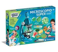 Clementoni - 19293 - Science & Jeu Lab - Microscope Super - Laboratoire, Microscope Enfants Optique, Plus de 50 Expériences Sciences, Jeu Scientifique 8 Ans (Version en Italien), Multicolore