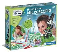 Clementoni - 19347 - Science Et Jeu Lab - Mon Premier Microscope - Laboratoire Microscope Optique 150X, Expériences Scientifiques pour Enfants à partir de 8 Ans (Jeu en Italien), Fabriqué en Italie
