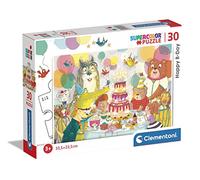 Clementoni - 20264 - Supercolor Puzzle Happy b-Day! - 30 pièces, Puzzle Enfants 3 Ans - Puzzle Enfant Clementoni - fabriqué en Italie