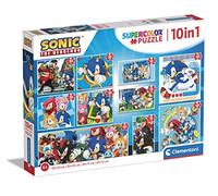 Clementoni - 20271 - Supercolor - Sonic Le Hérisson - 3 x 18, 4 x 30, 2 x 48 et 1 x 60 Pièces - Puzzle 10 en 1 du Dessin Animé - Jeu de Création et Logique pour Enfants à partir de 4 Ans et Plus