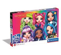 Clementoni - 20343 - Supercolor - Rainbow High - 104 Pièces - Puzzle Brillant des Personnages - Jeu de Création et Logique pour Enfants à partir de 6 Ans et Plus -