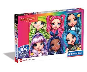 Clementoni - 20343 - Supercolor - Rainbow High - 104 Pièces - Puzzle Brillant des Personnages - Jeu de Création et Logique pour Enfants à partir de 6 Ans et Plus -