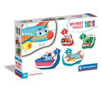 Clementoni Coffret 4 puzzles My First Puzzle Transport – 2/3/4/5 pièces, pièces épaisses
