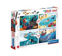 Clementoni - 21308 - Supercolor - Le Monde Marin - 2 x 20 Pièces et 2 x 60 Pièces - Puzzle 4 en 1 des Animaux Marins - Jeu de Création et Logique pour Enfants à partir de 3 Ans et Plus
