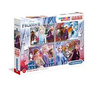 Clementoni - 21411 - Supercolor Puzzle - Disney La Reine des Neiges 2-20+60+100+180 pièces - Puzzle Enfant - boîte de 4 Puzzles - fabriqué en Italie, 3 Ans et Plus