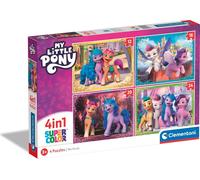 Clementoni - 21519 - Supercolor Puzzle 4 In 1 - My Little Pony - Puzzle 12,16,20,24 pièces à partir de 3 ans, Puzzle coloré pour enfants avec une luminosité spéciale, Jeu d'adresse pour enfants