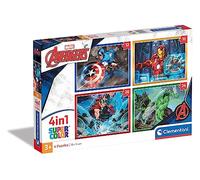 Clementoni - 21525 - Puzzle 4 en 1 - Les Avengers - 4 Puzzles de 12, 16, 20 et 24 pièces - Jeu Educatif, de Réflexion et de Patience - 19 x 14 Cm - Ã€ Partir de 3 Ans