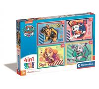 Clementoni - 21526 - Supercolor Puzzle 4 in 1 - Paw Patrol - Puzzle 12,16,20,24 pièces à partir de 3 ans, Puzzle coloré pour enfants avec une luminosité et une intensité de couleurs particulières, Jeu