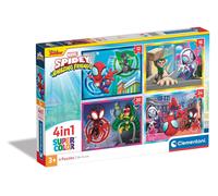 Clementoni Puzzle Marvel 4 en 1 Spidey and His Amazing Friends – 3 ans+ – 12/16/20/24 pièces