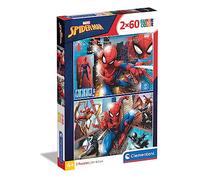 Clementoni - 21608 - Marvel - Supercolor - 2 x 60 Pièces - Spiderman - Puzzles du Dessin Animé - Jeu de Création et Logique pour Enfants à partir de 4 Ans et Plus