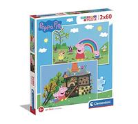 Clementoni - 21622 - Supercolor Puzzle - Peppa Pig - 2x60 Pièces, Puzzle Enfants 4 Ans, Boîte De 2 Puzzles (60 Pièces), Puzzle Dessin Animé - Fabriqué en Italie