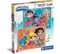 Clementoni - 21624 - Supercolor Puzzle - DC Comics Superfriends - 2x60 Pièces, Puzzle Enfants 4 Ans, Boîte De 2 Puzzles (60 Pièces), Puzzle Dessin Animé - Fabriqué en Italie