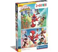 Clementoni - 21625 - Supercolor Puzzle - Marvel Spidey and His Amazing Friends - 2 puzzles de 60 pièces à partir de 4 ans, Puzzle coloré pour enfants avec une luminosité et une intensité de couleur sp