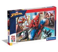 Clementoni - 23734 - Marvel - Supercolor - Spiderman - 104 Pièces - Puzzle du Dessin Animé - Jeu de Création et Logique pour Enfants à partir de 6 Ans et Plus