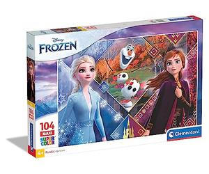 Clementoni - 23739 - Supercolor - Disney - La Reine des Neiges 2-104 Maxi Pièces - Puzzle du Film d'Animation - Jeu de Création et Logique pour Enfants à partir de 6 Ans et Plus