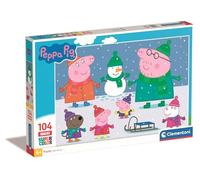 Clementoni - 23752 - Supercolor - Peppa Pig - 104 Maxi Pièces - Puzzle du Dessin Animé - Jeu de Création et Logique pour Enfants à partir de 4 Ans et Plus -