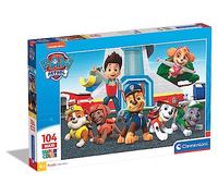 Clementoni - 23753 - Supercolor - Pat' Patrouille - 104 Maxi Pièces - Puzzle du Dessin Animé - Jeu de Création et Logique pour Enfants à partir de 4 Ans et Plus -