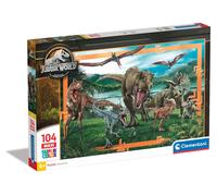 Clementoni - Puzzle Jurassic World Supercolor - 104 pièces maxi - Enfants 4 ans - Fabriqué en Italie