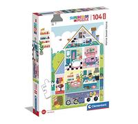 Clementoni - 23775 - Supercolor Puzzle - Home Sweet Home - 104 Maxi Pièces, Puzzle Enfants 4 Ans, Puzzle Dessin Animé - Fabriqué en Italie