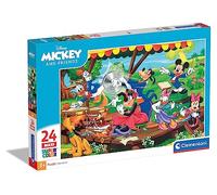 Clementoni - 24218 - Supercolor - Disney - Mickey et Ses Amis - 24 Maxi Pièces - Puzzle du Dessin Animé - Jeu de Création et Logique pour Enfants à partir de 3 Ans et Plus -