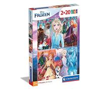 Clementoni - 24759 - Supercolor - Disney - La Reine des Neiges 2-2 x 20 Pièces - Puzzles du Film d'Animation - Jeu de Création et Logique pour Enfants à partir de 3 Ans et Plus