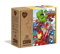 Clementoni - 24775 - Play for Future - Marvel Super Hero Adventures - 2 x 20 Pièces - Puzzles du Dessin Animé - 100% Matériaux Recyclés - pour Enfants à partir de 4 Ans et Plus