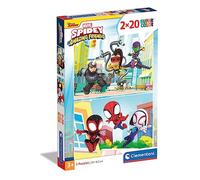 Clementoni - 24794 - Supercolor Puzzle Marvel Spidey and His Amazing Friends - 2x20 pièces - Puzzle Enfants 3 Ans - boîte de 2 Puzzles (20 pièces), Puzzle Dessin animé - fabriqué en Italie