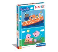 Clementoni Puzzle Peppa Pig Supercolor – 2x20 pièces – Dès 3 ans – Fabriqué en Italie – 24797