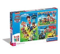 Clementoni - 25209 - Supercolor - Pat' Patrouille - 3 x 48 Pièces - Puzzles du Dessin Animé - Jeu de Création et Logique pour Enfants à partir de 4 Ans et Plus