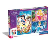 Clementoni - 252114 - Disney Princess - Princesse - 3 x 48 Pièces - Puzzles des Films d'Animation - Jeu de Création et Logique pour Enfants à partir de 5 Ans et Plus