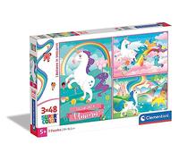 Clementoni - 25231 - Pack de 3 Puzzles Licorne pour Enfants - 48 Pièces - Développe la Motricité de Votre Enfant - A partir de 5 Ans