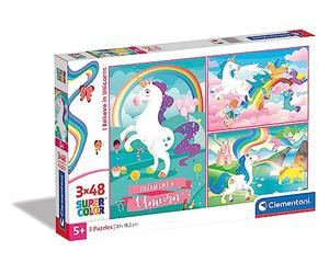 Clementoni - 25231 - Pack de 3 Puzzles Licorne pour Enfants - 48 Pièces - Développe la Motricité de Votre Enfant - A partir de 5 Ans