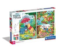 Clementoni - 25232 - Disney - Supercolor - Winnie l'ourson - 3 x 48 Pièces - Puzzles du Dessin Animé - Jeu de Création et Logique pour Enfants à partir de 3 Ans et Plus